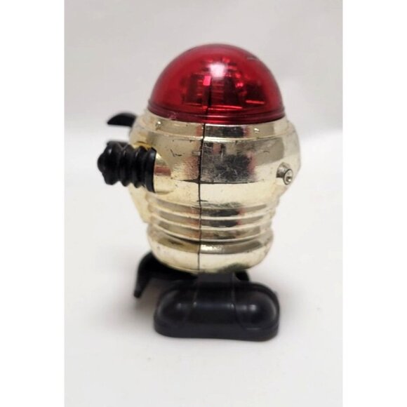 Vintage 1977 Tomy 2" Plastic Wind-Up Robot Toy Red Dome Black Feet - Picture 2 of 7
